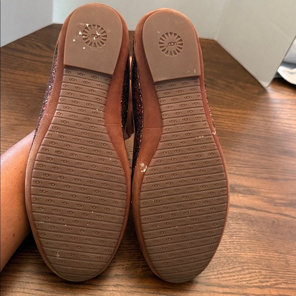 UGG sparkle ballet flats shoes brown glitter. Size 8.5 - Picture 4 of 6